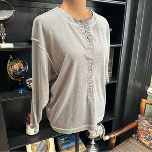 Vintage E.Z Spirit Grey Button Henley – Size Medium